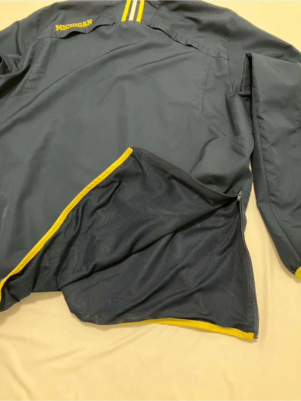 Adidas Michigan Wolverines Climaproof Quarter Zip Pullover Mens XL Navy Blue